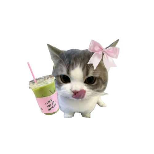 cat matcha sticker
